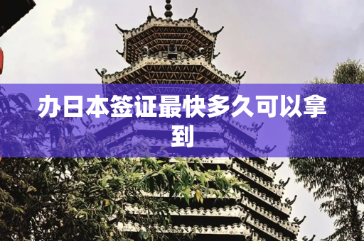 办日本签证最快多久可以拿到