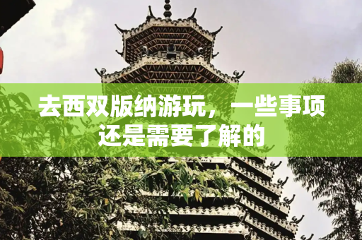 去西双版纳游玩，一些事项还是需要了解的