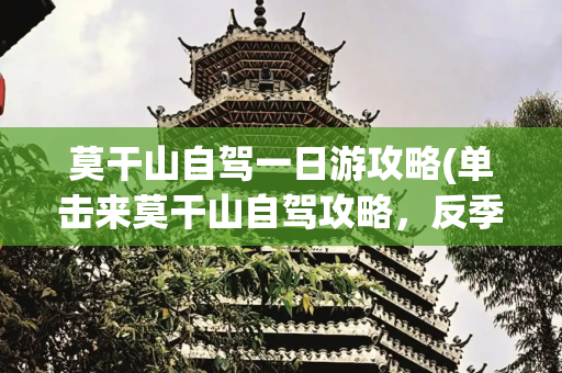 莫干山自驾一日游攻略(单击来莫干山自驾攻略，反季节体验出乎意料的好。)